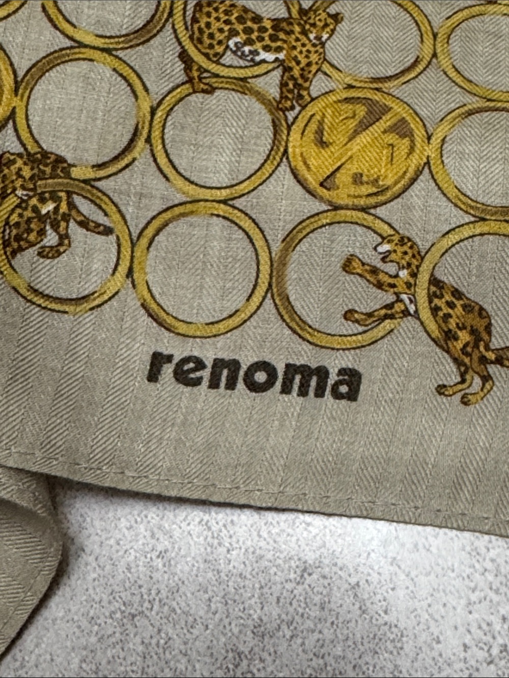 Cream and Gold Patterned cotton handkerchiefs - Picture 2 of 4